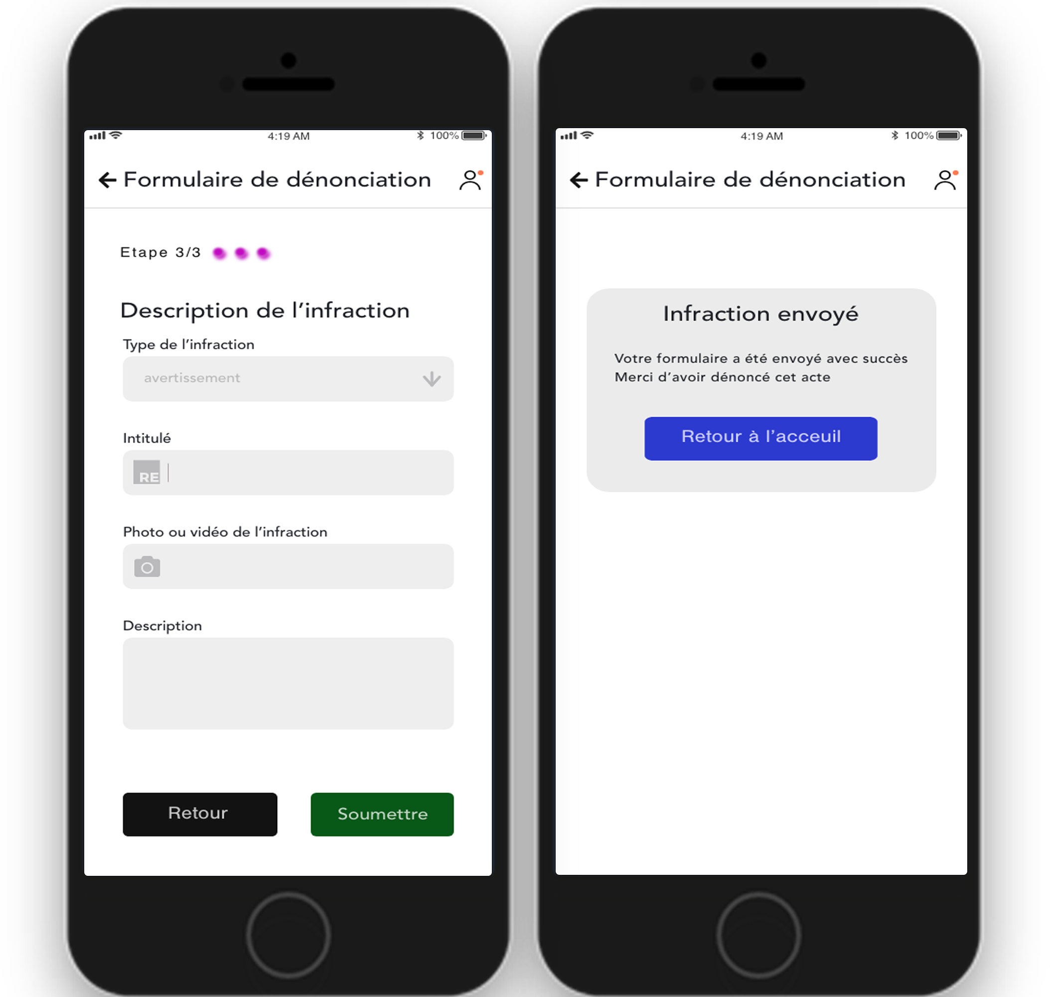 Details d'une infraction